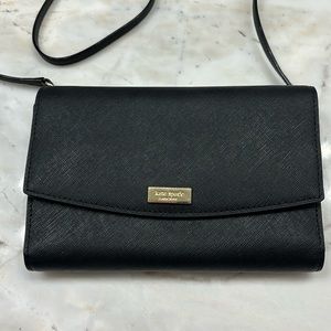 Kate Spade small black clutch with removable strap